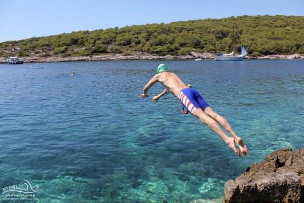 Swimming around Obanjan island