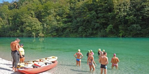 Swimming in Slovenian Soca River