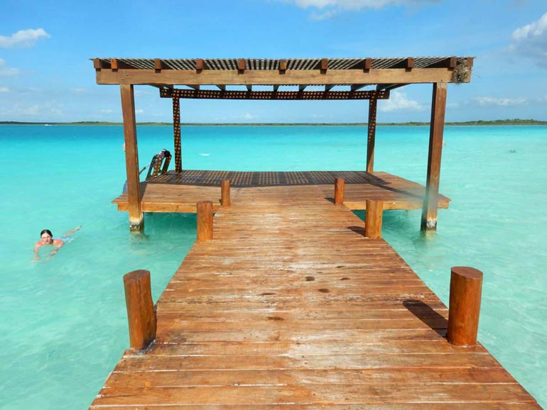Swimming-In-Bacalar-Lagoon-Mexico